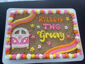 Two groovy 1/2 Sheet Cookie Cake