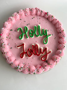 Holly jolly cookie cake