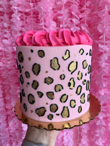Pink & Gold leopard cake