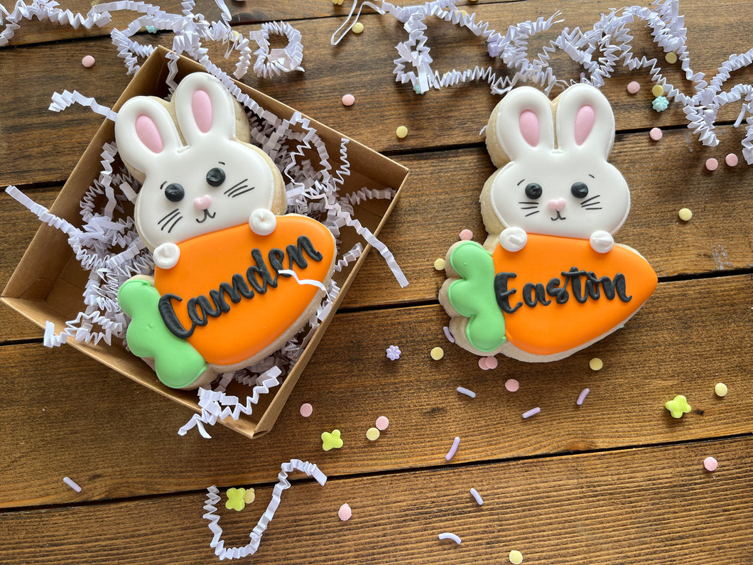 Personalized carrot Bunny Plaque