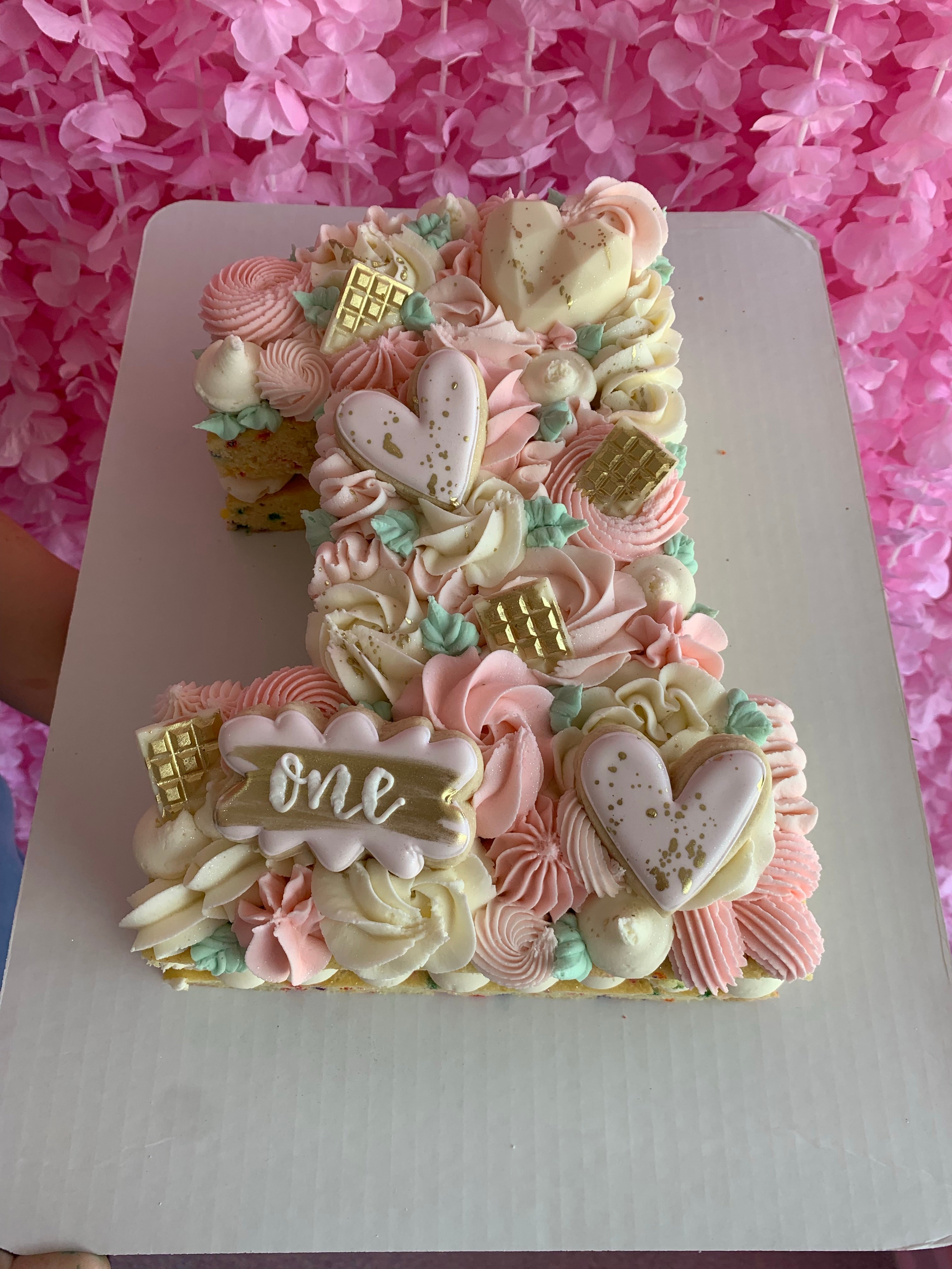 Graduation Name Cookie Cake – 1 Letter Cream Tart | Mini Bites Cookies and  Cake Miniatures