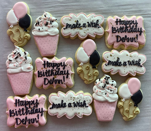 Make a Wish  pink birthday - 1 Dozen