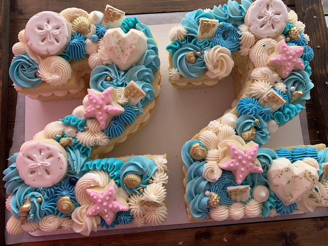Blissful Blue 1 Number or Letter Cake in Sydney – Lushcups Designer Cupcakes